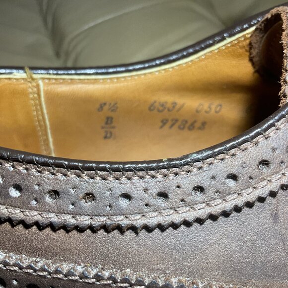 NWOT Alden Men's Size 8.5D Medallion Wingtip Oxfords - Picture 7 of 8